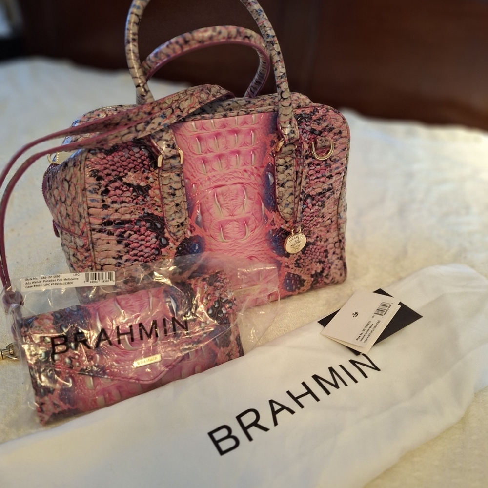 Brahmin Marissa + Veronica Pink Cobra combo